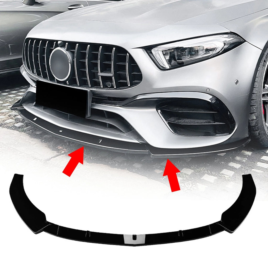 Gloss Black Front Splitter for W177 A Class 2019-2023