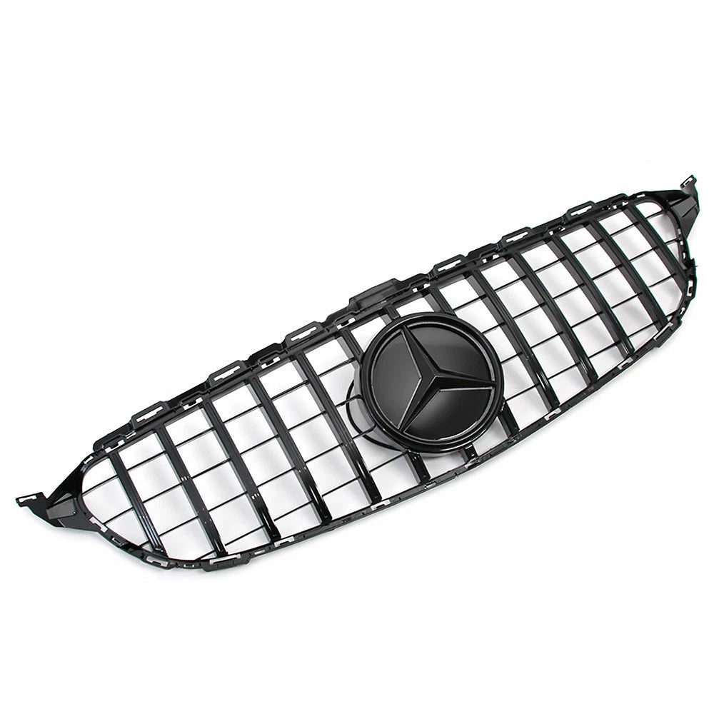 Black Front Grille with LED Emblem for W205 C Class 2019-2021