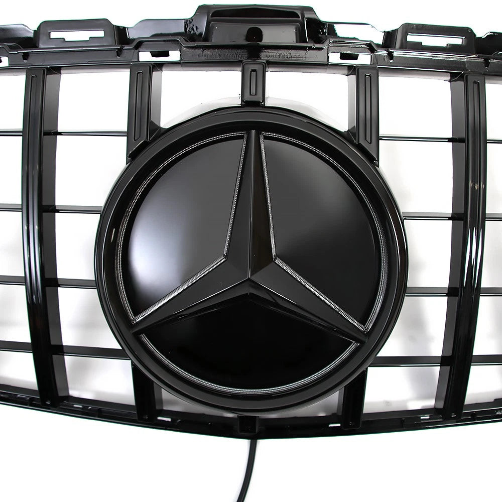 Black Front Grille with LED Emblem for W205 C Class 2019-2021