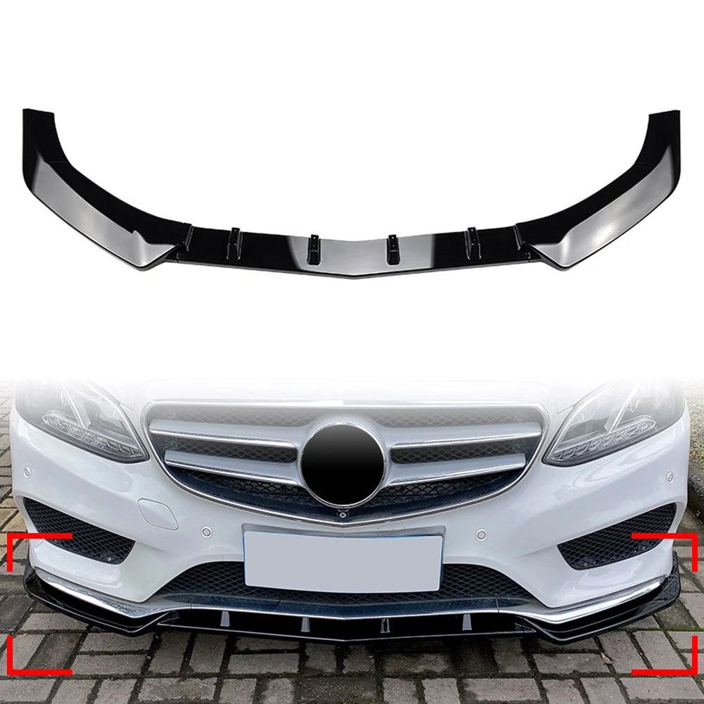 Gloss Black Front Splitter for W212 E Class 2013-2015