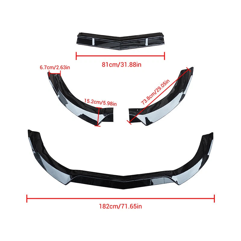 Gloss Black Front Splitter for W218 CLS Class 2015-2018