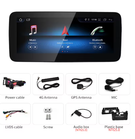 12.3in Apple CarPlay & Android Auto Screen Upgrade for W205 C Class and X253/C253 GLC Class