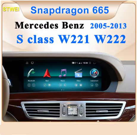 10.25in Apple CarPlay & Android auto screen upgrade for W221 and W222 S Class 2005-2013