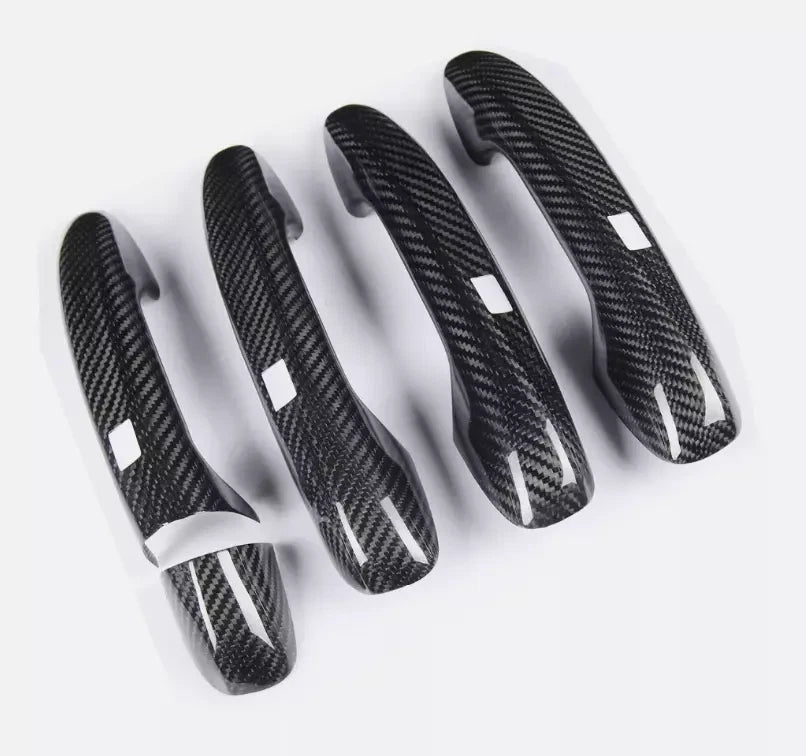 Carbon Fiber Door Handle Cover with Sensor for C118 CLA, W205 C Class, W213 E Class, W222 S Class, and X253/C253 GLC