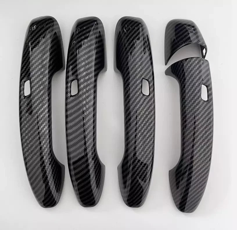 Carbon Fiber Door Handle Cover with Sensor for C118 CLA, W205 C Class, W213 E Class, W222 S Class, and X253/C253 GLC