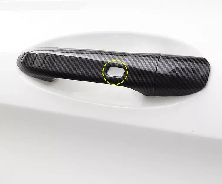 Carbon Fiber Door Handle Cover with Sensor for C118 CLA, W205 C Class, W213 E Class, W222 S Class, and X253/C253 GLC